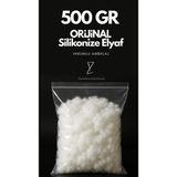 La Mehser 500 gr Orijinal Silikonize Elyaf Dolgu Malzemesi | Yastık, Oyuncak, Bulut Tavan | Vakumlu Ambalaj - 50 x 70 cm - Beyaz