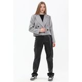 La Mia Passione Crop Ceket - XS - Füme - Gri