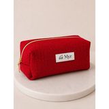La Myr Wild Velvet Ithal Tweed Makyaj Çantası - Kırmızı
