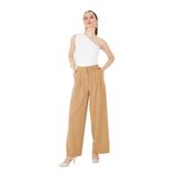 LA PANTE Önden Pileli Geniş Paça Pantolon MELANJ CAMEL S
