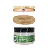 La Perla %100 Dogal At Kılı Fırca 9067 + Face Body Scrub Gel Aloe Vera 300Ml