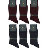 La Pescara La'pescara Ultra Lüks 6'lı Bordo Füme Bambu Klasik Erkek Çorap Set Crp - 40 - 44 - Gri - Bordo
