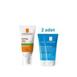La Roche Posay Anthelios Yağlı Ve Karma Ciltler İçin Yüz Güneş Kremi 50Ml +2 Adet Effaclar Jel 50 Ml