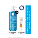 La Roche Posay Güneş Korumalı Cilt Bakım Seti:Effaclar Yüz Temizleyici Jel 400mlX2 & Anthelios Yüz Güneş Kremi 15ml