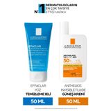 La Roche Posay Yuz Bakim Seti-Anthelis Uvmune Fluid Gunes Kremi&Yagli Ve Sivilceye Egilimli Ciltler İcin Jel 50Ml