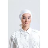 LA SEFA Kadın Pratik Dikişsiz Bağcıklı Tesettür Penye Bone-Ekru
