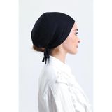 LA SEFA Kadın Pratik Dikişsiz Bağcıklı Tesettür Penye Bone siyah