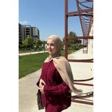 LA SEFA Krep Şifon Şal - Bej