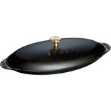 La Table Minis Döküm Balık Servis Tabağı Kapaklı Döküm Demir Siyah 31 cm - Çok Renkli