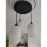 Laaysa 3D Design 3'lü Siyah Sarkıt Avize - 3 Başlıklı Avize Modern Bohem E27 Yatak Odası Salon Yemek Odası - Beyaz