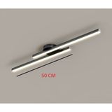 Laaysa Modern Tavan Koridor Aydınlatması Çubuk LED Siyah Günışığı Lineer Avize Armatür Ikili - 2X50CM 18W