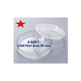 Lab Cam Petri Kabı 90 x 15 mm Cam Petri Kabı 90MM ( 3 Adet/pk )