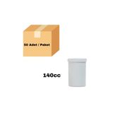 Labbakkal Numune Kabı 140 ml - Vida Kapaklı Beyaz Plastik Pomad Kutusu 50 Adet