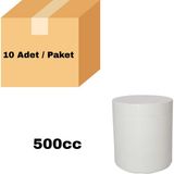 Labbakkal Numune Kabı 500 ml - Vida Kapaklı Beyaz Plastik Krem Kavanozu 10 Adet