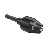 LaBear Matkap Mandren Anahtarsız Mini 3 Çeneli Adaptör Hızlı Değiştirme 1/4 inç Altıgen Şaft 1,5-6 mm Alaşım Siyah Matkap Uçları Freze Kesici