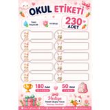 LABELOVE Kişiye Özel Tavşan Okul Etiketi 230 Adet | Suya ve Yırtılmaya Dayanıklı İsim Etiketi –