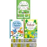 Labirent Kitabı - Yırt, Kes, Yapıştır - Bahar Kitabı 3'lü Set - Matematik Öğreten Cetvel