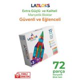 Labloks Manyetik Yapı Blokları – Çocuklar Için Eğitici Oyuncak 72 Parça Manyetik Karo Oyun Seti