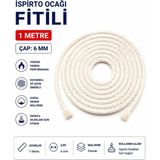 Labolist Alkol Lambası - Ispirto Ocağı Fitili - 1 Metre - Çap: 6 mm