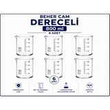 Labolist Beher Cam Dereceli 800 ml 6 Adet