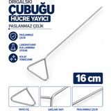 Labolist Drigalski Çubuğu Spatül 16 cm - Hücre Yayıcı - Paslanmaz Çelik Spatula