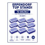 Labolist Ependorf Tüp Standı 1.5ml İçin 72 Delikli - Eppendorf Sporu 10 Adet LBSTM-2963