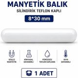 Labolist Manyetik Balık Silindirik Teflon Kaplı 8*30MM - (1 Adet)