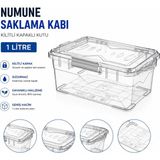 Labolist Numune Saklama Kabı Plastik 1 L - Kilit Kapaklı Kutu