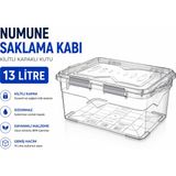 Labolist Numune Saklama Kabı Plastik 13 L - Kilit Kapaklı Kutu