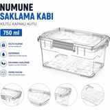 Labolist Numune Saklama Kabı Plastik 750 ml - Kilit Kapaklı Kutu