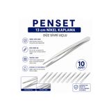Labolist Penset Düz Sivri Uçlu 13 Cm Nikel Kaplama 10 Adet LBSTM-3025