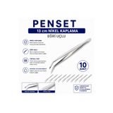 Labolist Penset Eğri Uçlu 13 Cm Nikel Kaplama 10 Adet LBSTM-3028