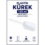 Labolist Plastik Kürek Beyaz - 125 ml - Dibi Düz - Uzun Saplı