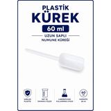 Labolist Plastik Kürek Beyaz - 60 ml - Dibi Düz - Uzun Saplı
