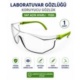 Laboratuvar Gözlüğü -Koruyucu Gözlük - Sap Açısı Ayarlı Yeşil 1 Adet