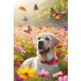Labrador Retriever in a field of colorful flowers Notebook - Large 6 x 9 inches - 127 Pages