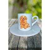 Labrador Retriever Köpek Baskılı Türk Kahvesi Fincanı Tabaklı Kişiye Özel Model 6