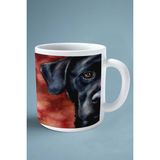 Labrador Retriever Köpek Isimli Kişiye Özel Baskılı Kupa Bardak Yarım Kırmızı