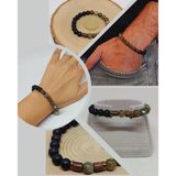 Labradorit & Oniks Taşı 8mm Unisex Tasarım Bileklik Hawaii Model (4695)
