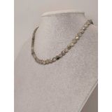 Labradorit Taşı YASSI Faset Kesim Kolye 6x4mm (Sabit Klipsli)