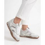 Labrona Kadın Bağcıklı Desenli Renkli Tabanlı Ortopedik Sneaker Yürüyüş Ayakkabısı - Beyaz