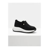 LABRONA Kadın Süet Deri Taşlı Detaylı Ortopedik Taban Sneaker Yürüyüş Ayakkabısı