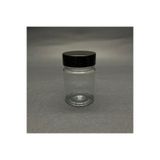 labshop41 50 cc Geniş Ağızlı Pet Şişe - Siyah Kapaklı- 50ml Plastik Numune Kavanozu- x 10 Adet