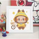 Labubu Anime Elmas Mozaik Kendin Yap Dıy Yapı Seti Boncuklu Taşlı Tablo (Çerçeveli) Sanat Kit - Çok Renkli
