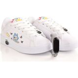 Labubu Baskılı Bağçıklı Kız Çocuk Spor Ayakkabı Sneaker(Kol Saati Hediyeli ) - Beyaz - Beyaz