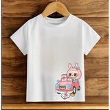 Labubu Baskılı Beyaz Çocuk Unisex Kiz/erkek Tişört T-Shirt - 5 - 6 Yaş