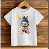 Labubu Baskılı Beyaz Kiz Çocuk Oversize Tişört T-Shirt - 5 - 6 Yaş