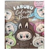 Labubu Boyama Kitabı 16 Parça Stickerlı Arka Kapak Maskeli Renkli Sayfalar