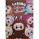 labubu boyama kitabı stickerlı arka kapak kesilerek maskeli boyanacak sayısı 16
