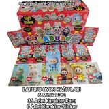 Labubu Oyun Kağıtları (6 Minik Kutu 36 Adet Karakter Kart 6 Adet Karakter Sticker) Labubu Kartları